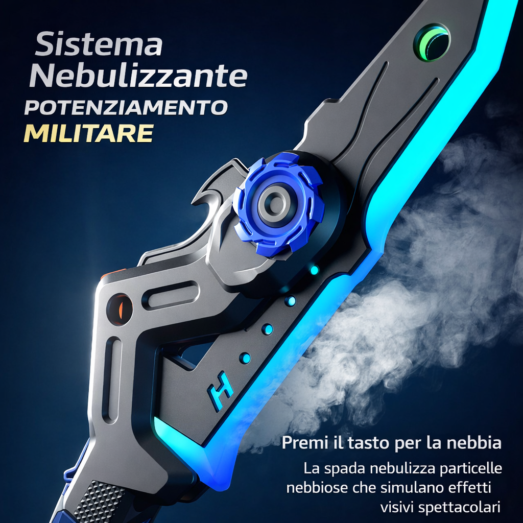 Spada Luminosa Trasformabile con Effetto Nebbia LED